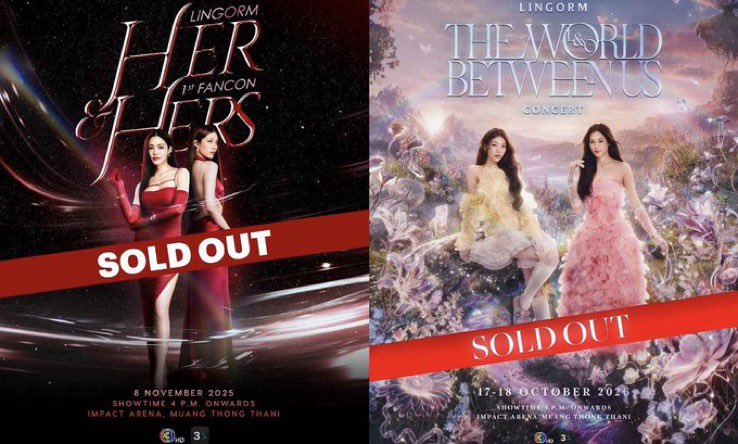 lovsubnews's tweet photo. 🔥LINGORM X IMPACT ARENA🔥

COUPLE GL THÁI ĐẦU TIÊN MỞ FANCON TẠI IMPACT ARENA: SOLD OUT ✅

COUPLE GL THÁI ĐẦU TIÊN MỞ CONCERT TẠI IMPACT ARENA: SOLD OUT ✅

COUPLE GL THÁI ĐẦU TIÊN MỞ HAI ĐÊM CONCERT LIÊN TIẾP TẠI IMPACT ARENA: SOLD OUT ✅ 

Cho tới thời điểm hiện tại, LINGORM là couple GL đầu tiên và duy nhất của Thái Lan có thể mở cả FANCON lẫn CONCERT tại IMPACT ARENA với sức chứa khổng lồ 🔥🔥🔥