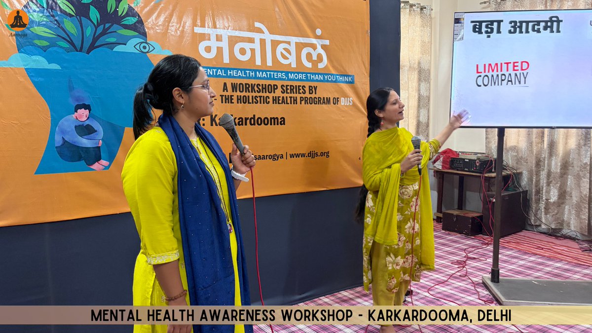 djjsaarogya's tweet photo. DJJS Aarogya organised two MANOBALAM CAMPAIGNS in Delhi & Uttar Pradesh, promoting mental well-being, inner strength and holistic wellness through yoga, meditation and mindful practices, benefiting 124 people.
#DJJSAarogya #AshutoshMaharajji #Djjsworld #ManobalamCampaign https://t.co/PjxLWTNJSW