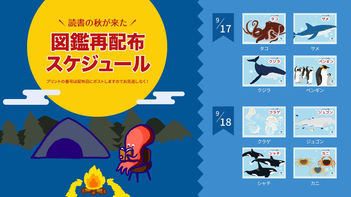 isana_tei's tweet photo. 【告知】まだまだ暑い日が続いていますが、本格的な秋も近くなってきたということで再配布やります🍁
9/17、18の予定なので、プリントしてない図鑑があればぜひよろしくお願いします〜 https://t.co/6K3hJcZx4V