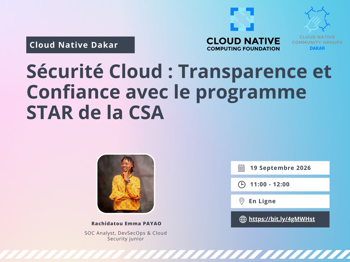 cncg_dakar's tweet photo. 🔐 Vous faites confiance à votre fournisseur cloud. Mais sur quoi repose cette confiance ?

Comment évaluer objectivement la sécurité de vos prestataires cloud ?

☁️ Prochain Meetup Cloud Native Dakar :

Sécurité Cloud : Transparence et confiance avec le programme STAR de la CSA https://t.co/y9oDGwQYm5