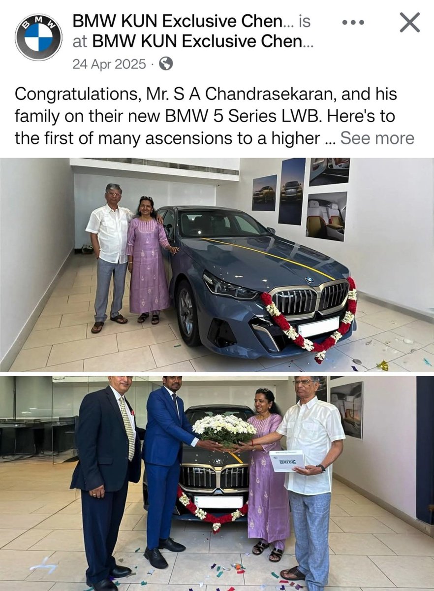 Aswinkumar_TVK's tweet photo. இந்த BMW delivery post 24 April 2025-லேயே dealership page-ல இருக்கு. 
இப்போ அதை எடுத்து “whose money?”னு ஒரு build-up வேற.🤣😂🤦🏻 https://t.co/3guAtHKpRp