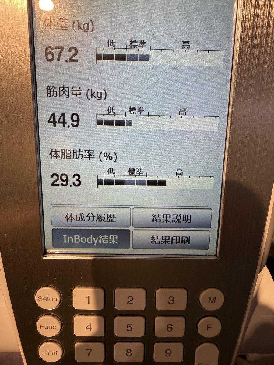 chotohon's tweet photo. 2026 9/5
そんな変わるわけなくね？
体重-1.4kg
筋肉量��0.4kg https://t.co/dRlejLMiLb