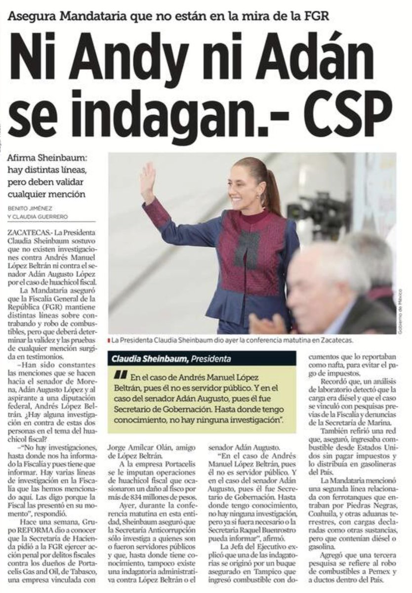 acastilloDC's tweet photo. No hay investigación contra Andy porque no es servidor público. No hay contra Adán Augusto porque ya dejó de serlo.Con ese criterio, basta con no tener cargo o haberlo dejado para quedar fuera del alcance de la ley. Cínicos. https://t.co/4WzCJQQbL6