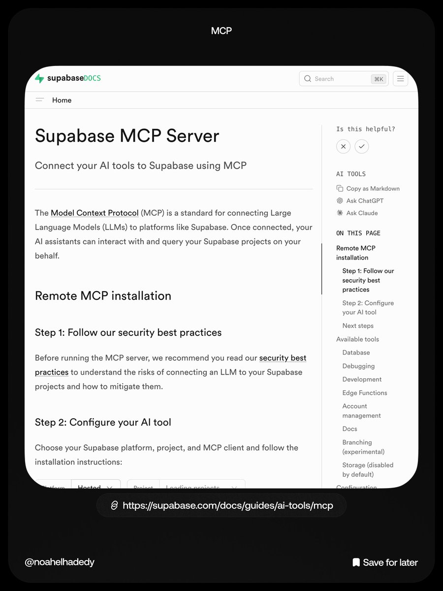 noahelhadedy's tweet photo. MCP for developers

1. https://t.co/C2ssLzzTez
2. https://t.co/1e5tB1Xhy3
3. https://t.co/sDAOAWLtmy
4. https://t.co/vvAGBNmyEp
5. https://t.co/PicNqyq2AI
6. https://t.co/Cv9rJUkPvr
7. https://t.co/pKxDcJkar3
8. https://t.co/f7oufIgAzk
9. https://t.co/DNfNK7p7wP
10. https://t.co/76VdFdh4DG

Save this list for your next project.