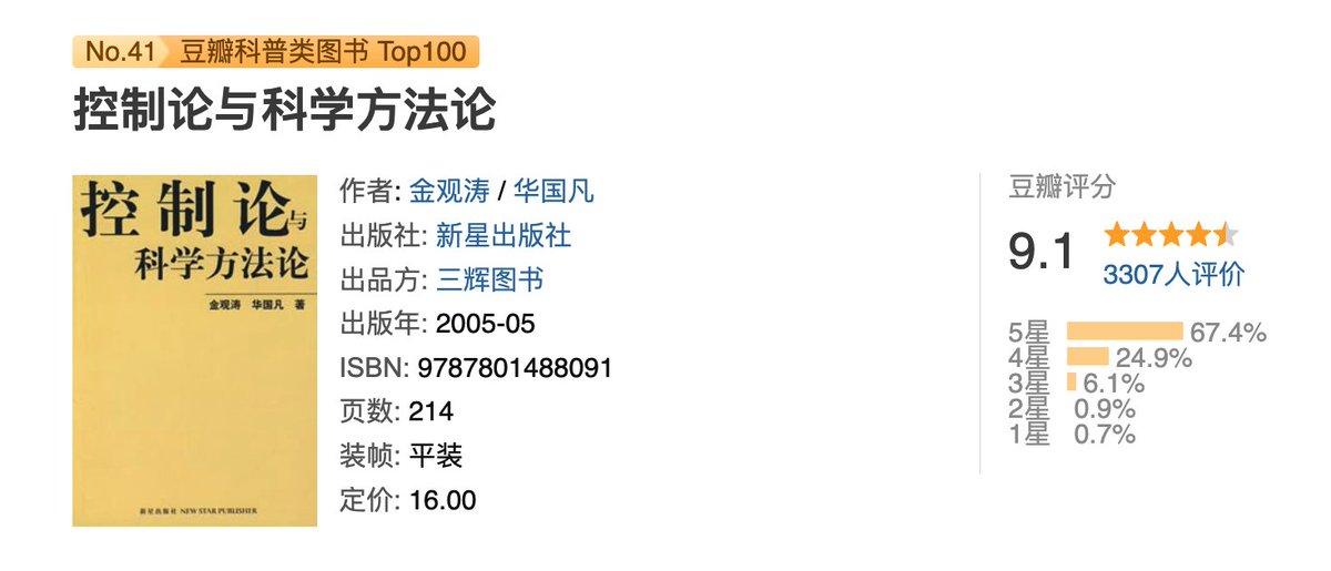 fhwofjow51260's tweet photo. 什么书让你看完之后，恨不得逢人就推荐？

《控制论与科学方法论》，绝对算一本。

1983年出版，一本名字看起来能劝退90%读者的书，内容却意外地通俗。

它真正教你的不是“控制论”，而是一套看世界的方法

最厉害的是，40多年前写的书，今天读起来依然不过时。

🔗：https://t.co/h6VIvc9DIj https://t.co/dkgHJE3qO0