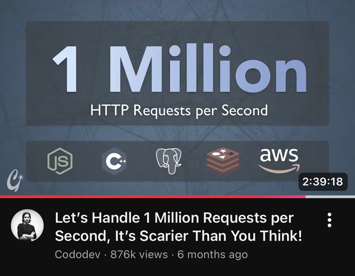 vineerpasam's tweet photo. One video that covers 95% system design concepts https://t.co/zpKHLH4iB9