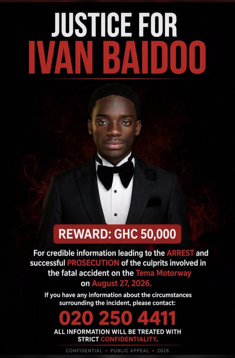 otuaddy's tweet photo. We are looking for anyone who witnessed the incident on the Tema Motorway on Thursday 27th August, where a policeman on a motorbike was chasing an Okada, and allegedly pushed the bike, leading to the deceased hitting his head on an electric pole.

please contact 020 250 4411 https://t.co/8gaEXL8q7k
