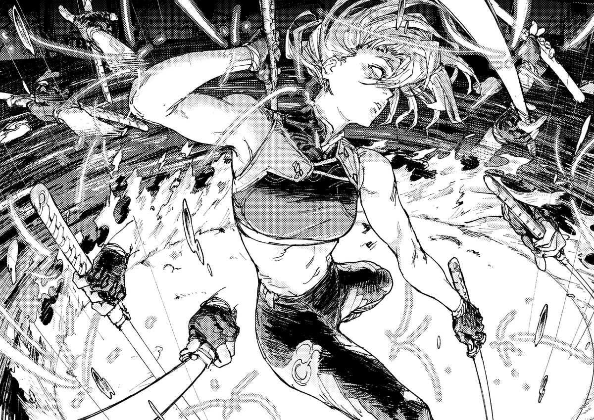 hanzo1011's tweet photo. 最近描いたアクション系の絵です https://t.co/87zh45nPtw