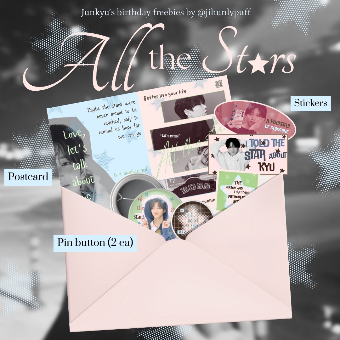 jihunlypuff's tweet photo. 𖥻 ׁAll The Stars! ˚.⋆
#JUNKYU birthday freebies by @jihunlypuff 

How to claim?
★ rt &amp; like this post
★ for ina kyuties/teume only
★ co oren 9.9 [20:00 WIB] link tba

Drop ur @ if you want to be tagged! https://t.co/nVGMIZ9fhD