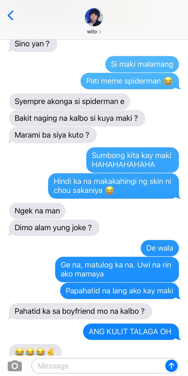 leeujis's tweet photo. napataas kilay si spiderman sa gupit ni maki 😂 https://t.co/F4ilDqgVn5