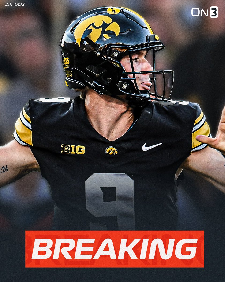 On3's tweet photo. NEW: Iowa will start Hank Brown at QB against NIU, @PeteNakos reports🐤

Both Brown and Jeremy Hecklinski will play in the Hawkeyes’ opener.

https://t.co/qXTge9Uzer