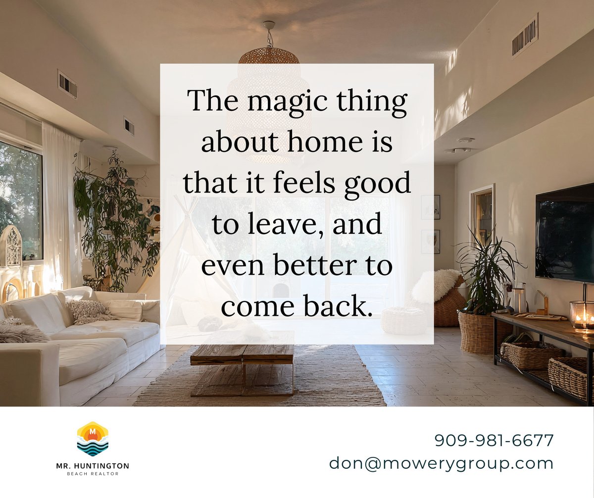 BeachHunti98982's tweet photo. Leaving feels good. Coming home feels better. That's HB magic.

Don Mowery | Huntington Beach real estate

📞 909-981-6677

#HuntingtonBeach #RealEstate https://t.co/GviCkH0UNF