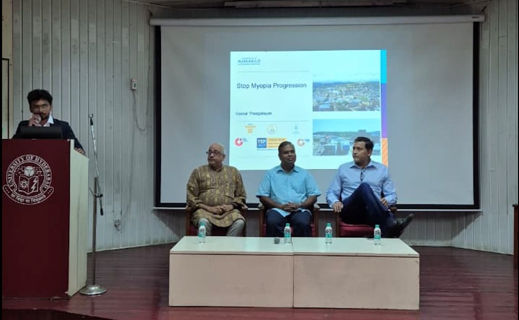 HydUniv's tweet photo. 👁️ UoH hosted a lecture on "Stop Myopia Progression." 👓
Read more at https://t.co/gbdblGPJTr
#Myopia #UoH https://t.co/1eMYaDsMx4