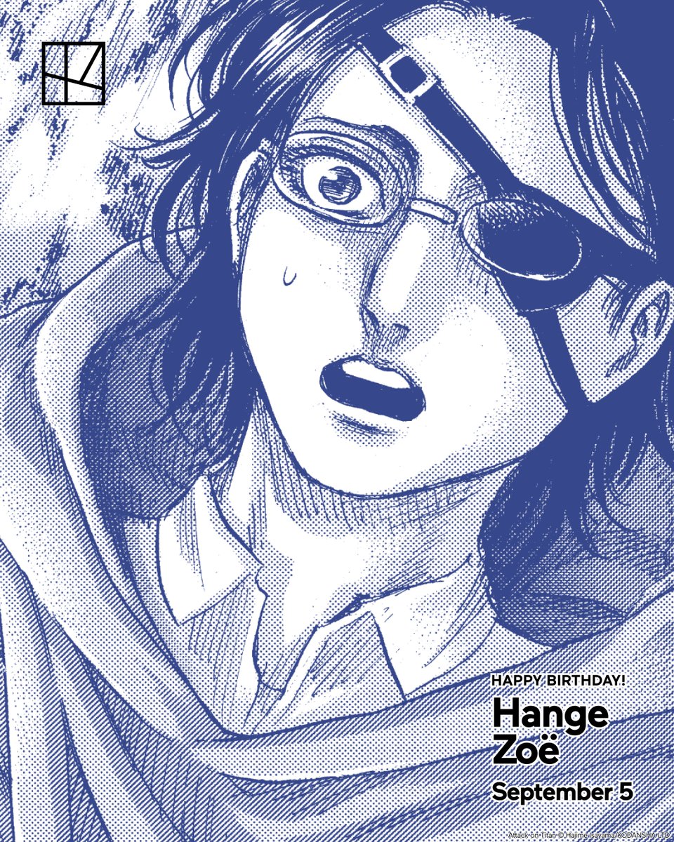 KodanshaManga's tweet photo. HAPPY BIRTHDAY 🎉 to Attack on Titan's endlessly passionate Hange Zoë, born on September 5th!

Got a favorite Hange moment on your mind, or happen to share a birthday? We'd love to hear... and don't forget to leave a Happy Birthday as well! https://t.co/jJpHX9xuuu