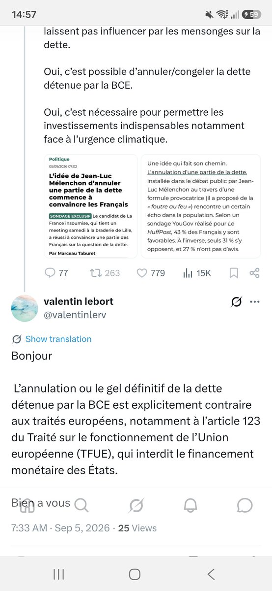 ValentinLebort's tweet photo. Avec mon précedent compte j'ai osé dire cela a @mbompard et il m'a bloqué 🤔 https://t.co/6wmcMgtPJC