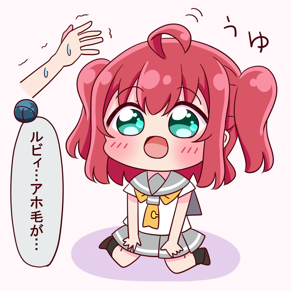 suppy0906's tweet photo. ルビィのアホ毛…ルビ毛？ https://t.co/UkrOJI6ttd