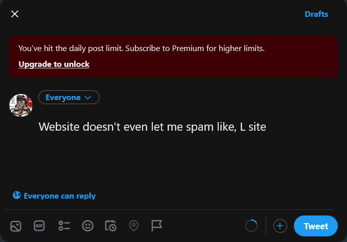CofatheTarkus's tweet photo. Also it assumed I was a bot for liking too much, why can't I use twitter like twitter unless I'm a paying bot https://t.co/NlgS4j7LsA