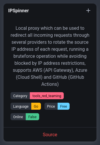 rawsec_cyber's tweet photo. New entries were added on the #Rawsec #Cybersecurity Inventory
@noraj_rawsec added
π IPSpinner by vytex-syn at @Synacktiv
π Medusa by @ch0pin
π VulnCheck KEV by @VulnCheckAI
π VulnCheck NVD++ by @VulnCheckAI
https://t.co/5X5G460dwV https://t.co/CUWyPS62iU