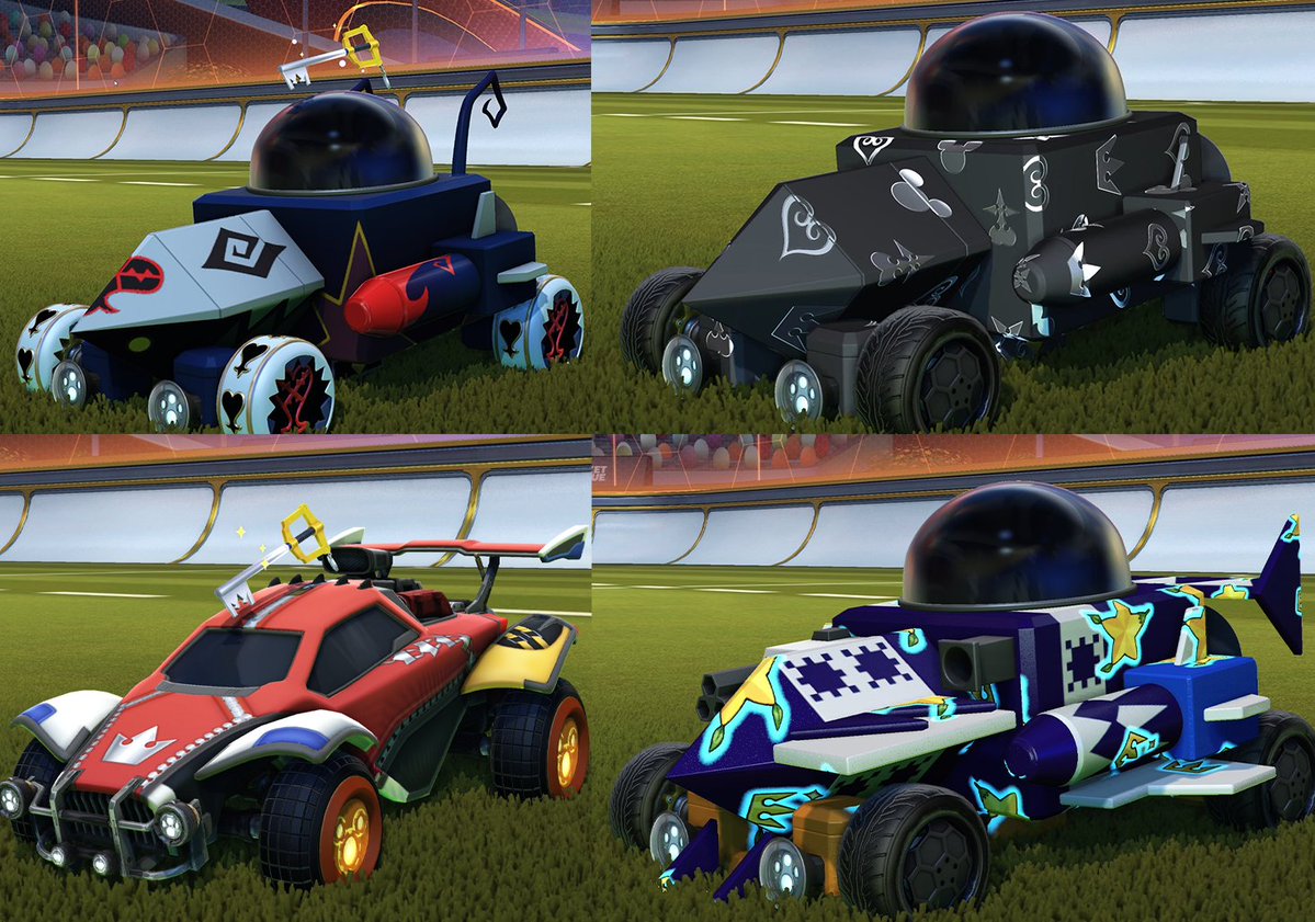 ShiinaBR's tweet photo. KINGDOM HEARTS X ROCKET LEAGUE &amp; FORTNITE

FIRST LOOK AT THE CAR SKINS (via @SamLeakss) https://t.co/CQICNyiLIg