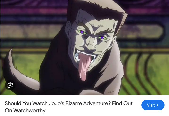 CofatheTarkus's tweet photo. Idk what this "Jojo's Bizarre Adventure" thing is but it seems so nasty and wretched, I'll never will be watching it https://t.co/pNbUuO9B2J