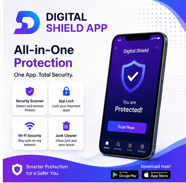 Mus16fiq's tweet photo. Ready for smarter digital protection? 🛡️ Digital Shield APP combines security features in one app, helping protect your data, privacy, apps, and device. Scan, secure, clean, and stay alert while enjoying a safer experience. #DigitalShield #CyberSecurity every day. https://t.co/bmhcMHpF2C