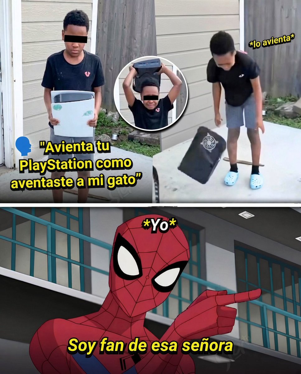 elduuuui's tweet photo. Una señora obligó a su hijo a destruir su PlayStation 5 después de que el morro aventara varias veces a su gato contra el piso porque “estaba enojado”

🗣️ “Avienta tu PlayStation 5 al piso, así como aventaste a mi gato contra el suelo”

Al morro no le quedó de otra. Agarró la consola y la azotó contra el piso.
Pero su mamá no quedó satisfecha. Hizo que la recogiera y la volviera a azotar contra el piso varias veces, hasta que la consola quedó hecha pedazos.

Mientras el morro lloraba, su mamá le decía:
🗣️ “Ya que tienes "problemas de ira", así los vamos a arreglar hoy.”

Y al final le dejó una advertencia:
🗣️ “Recoge esa mi... y tírala a la basura. Así serán tus castigos si lo sigues haciendo.”

Mis respetos para la señora. 👏
