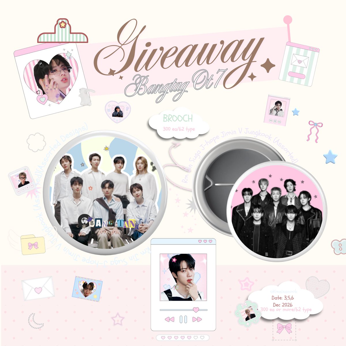Kmnixanook's tweet photo. 𝙼𝚘𝚜𝚑𝚒 𝙼𝚘𝚜𝚑𝚒 
𝗣𝗹𝗲𝗮𝘀𝗲 𝗥𝗧

✨BROOCH  Bangtan OT7

Catch ya later! ,December
✦ #BTS_WORLDTOUR_BANGKOK 

𝘿𝙖𝙩𝙚 𝟯,𝟱-𝟲 𝗗𝗘𝗖 𝟮𝟬𝟮𝟲
🏟️𝚁𝚊𝚓𝚊𝚖𝚊𝚗𝚐𝚊𝚕𝚊 𝙽𝚊𝚝𝚒𝚘𝚗𝚊𝚕 𝚂𝚝𝚊𝚍𝚒𝚞𝚖

🎁𝗢𝗻𝗹𝘆𝟯𝟬𝟬 𝙚𝙖.

💜 𝗢𝗻𝗹𝘆 𝗧𝗵𝗮𝗶 𝗔𝗥𝗠𝗬
@Kmnixanook https://t.co/IXKq07gbda