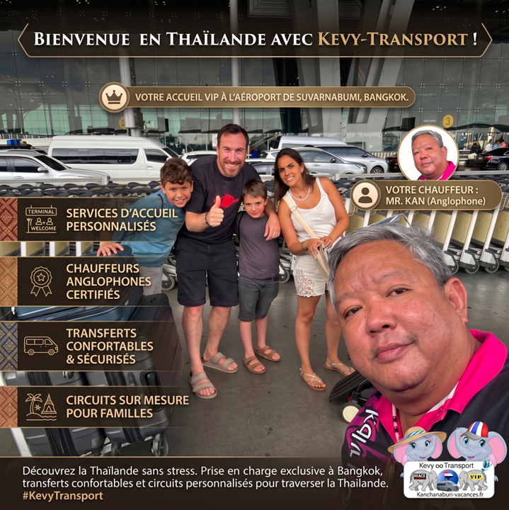 KevyTransport's tweet photo. Bienvenue en Thaïlande ! 🇹🇭

Dès votre arrivée à l’aéroport de Bangkok, Mister Kan et l'équipe de Kevy-Transport s'occupent de tout. Chauffeur privé à disposition pour des vacances sereines. Infos &amp; réservations : https://t.co/Frp6oebdd6

#VoyageThailande #KevyTransport #Bangkok https://t.co/usEjYRyDZh