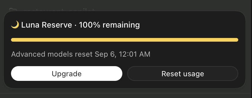 covietjp's tweet photo. This is the first time I've used Luna Reserve, and I love it. Previously I had to wait until the usage limit reset, but with Reserve I can continue my work. https://t.co/7o33P1w3o9