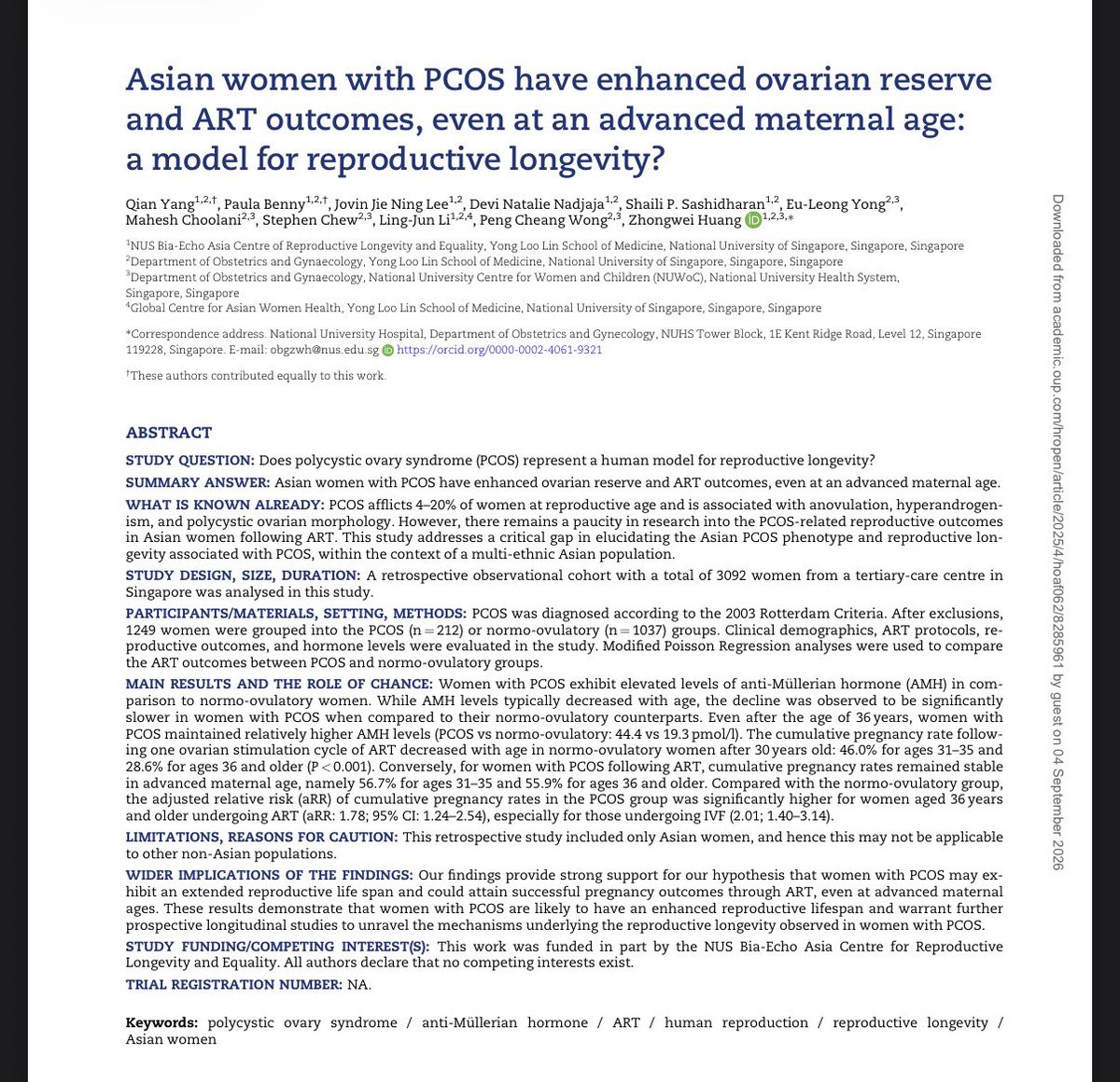 BioavailableNd's tweet photo. PCOS: an adaptation to environmental unsafety?! Fascinating new research suggests that women with PCOS/PMOS may preserve more ovarian follicles/eggs as they age.

If we think of what this means through Dr. Zach Bush perspective (which I adore), perhaps PMOS is holding fertility in a pause: the follicles remain protected even through age, but struggle to mature and ovulate until the body receives stronger signals of metabolic and environmental safety.
