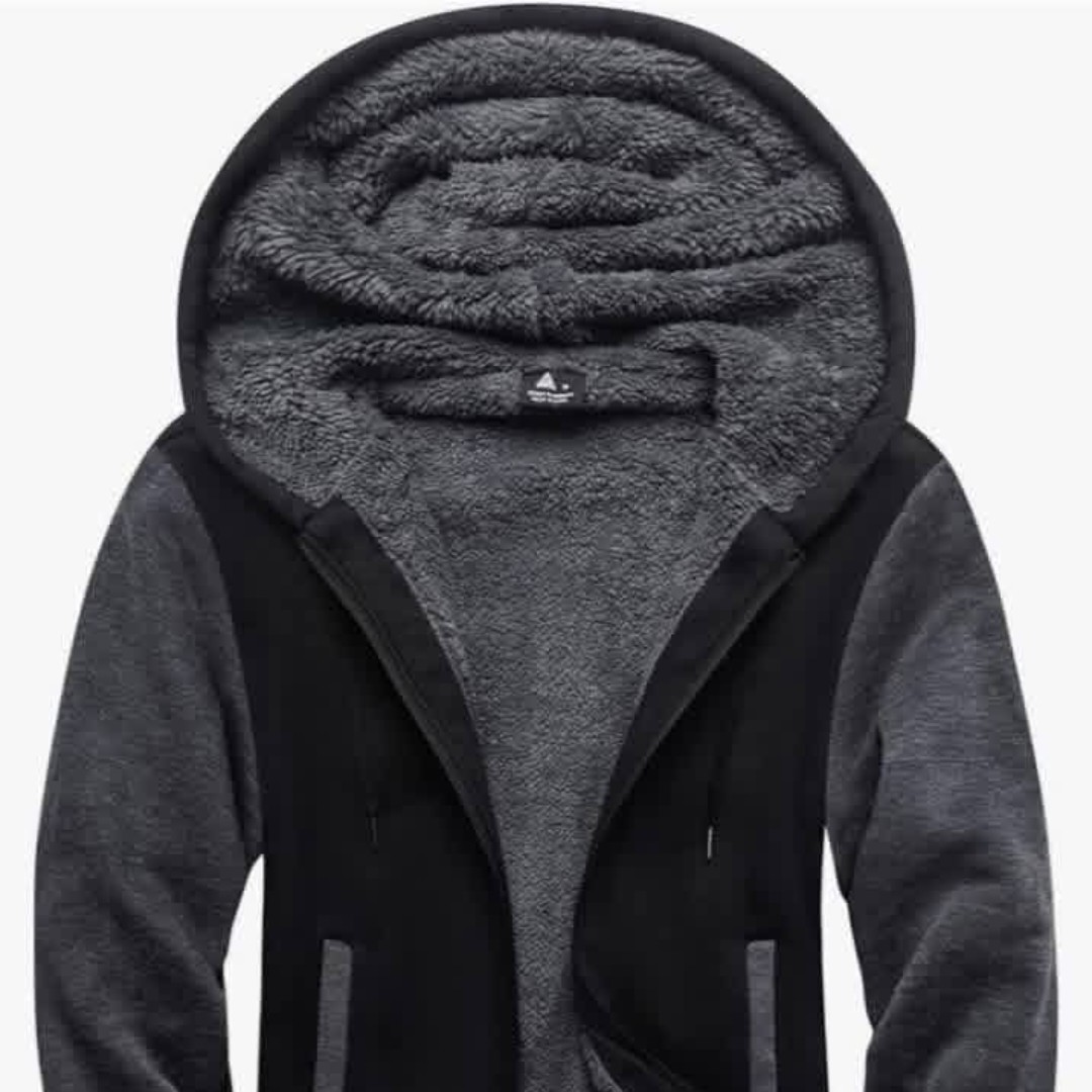 ShantellCypert's tweet photo. Men’s Sherpa Fleece Hooded Zip-Up Jacket in Black &amp; Charcoal. Thick, warm, and comfortable for everyday wear, travel, and outdoor adventures. https://t.co/cM1PXsskxR