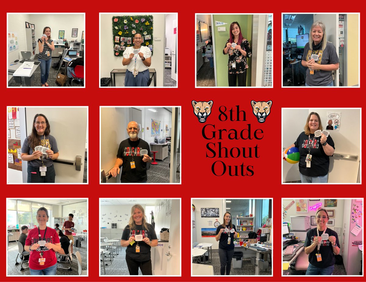 Mrs_MercedesF's tweet photo. Our 8th graders had another awesome week showing lots of ❤️ to our teachers and staff!🤩#WeeklyShoutOuts 📣#KMSCougarPride🐾 https://t.co/xvSaVFAZbE