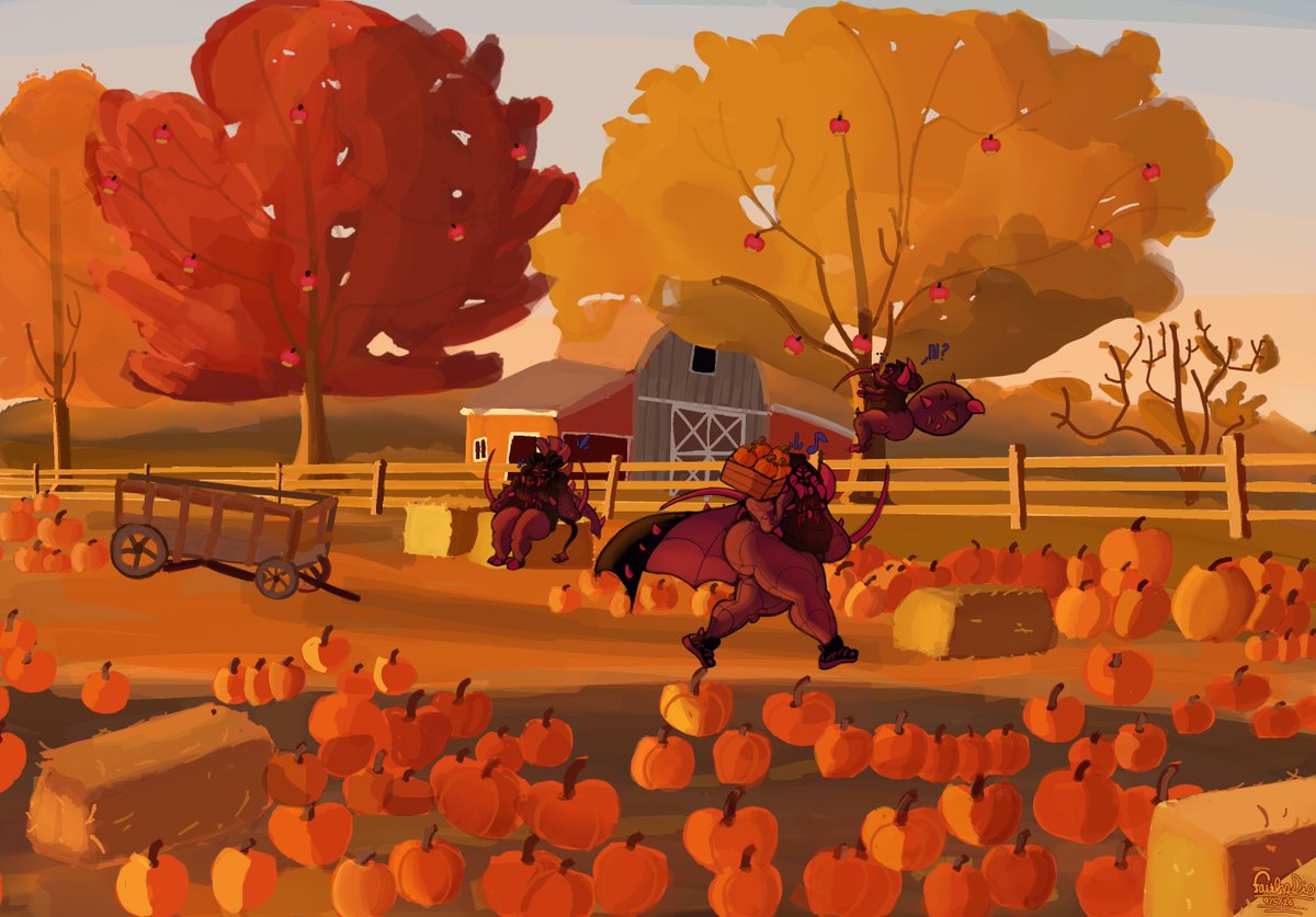 FaithyDis's tweet photo. #vgen Monthly Challenge, "Harvest"...  The background killed me lmfao.  #art #artwork #illustration #background #spiderman #spiderverse #spidersona #OC #OriginalCharacter #fall #autumn https://t.co/LZZ0Amc1l7