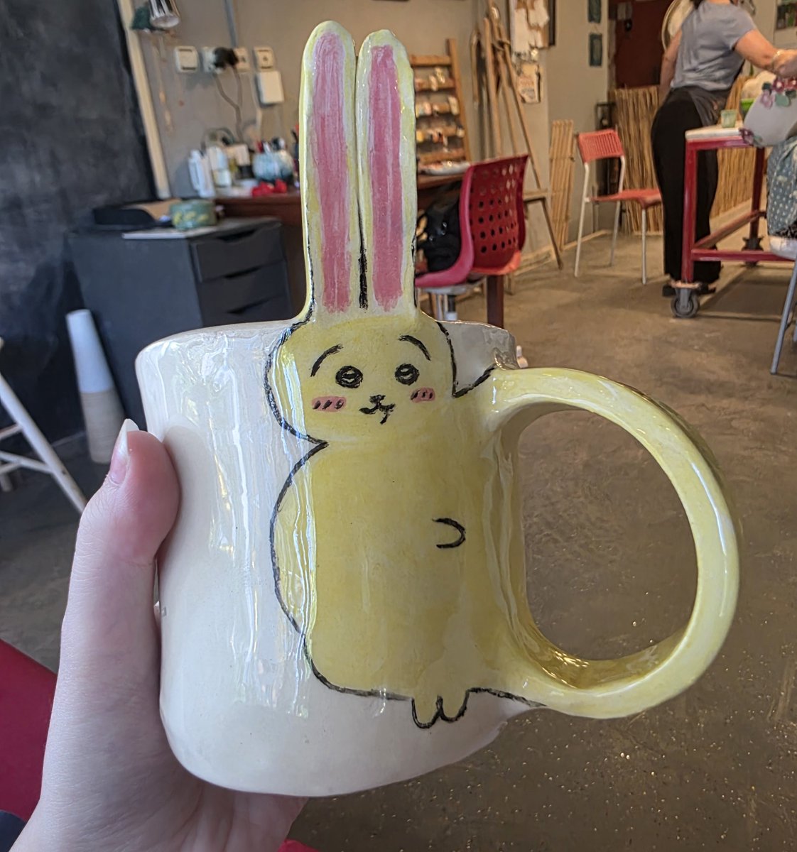 fuzmeow's tweet photo. look at this fatass usagi mug i made for my bf (˃ᆺ˂) are yall seeing the vision or nah https://t.co/lL20BpJm6X
