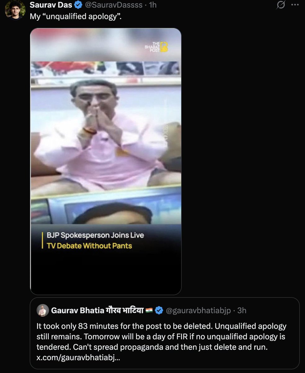 JaipurDialogues's tweet photo. Saurav Das is playing with fire! 

Super, keep going 😂

Gaurav Bhatia se Panga Bhari Padega! https://t.co/XOZxf1oZwa