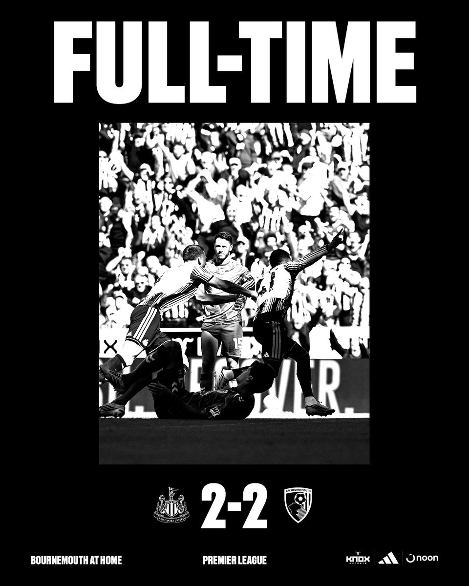 NUFC's tweet photo. It finishes level at St. James' Park 🤝 https://t.co/klepudPXx4
