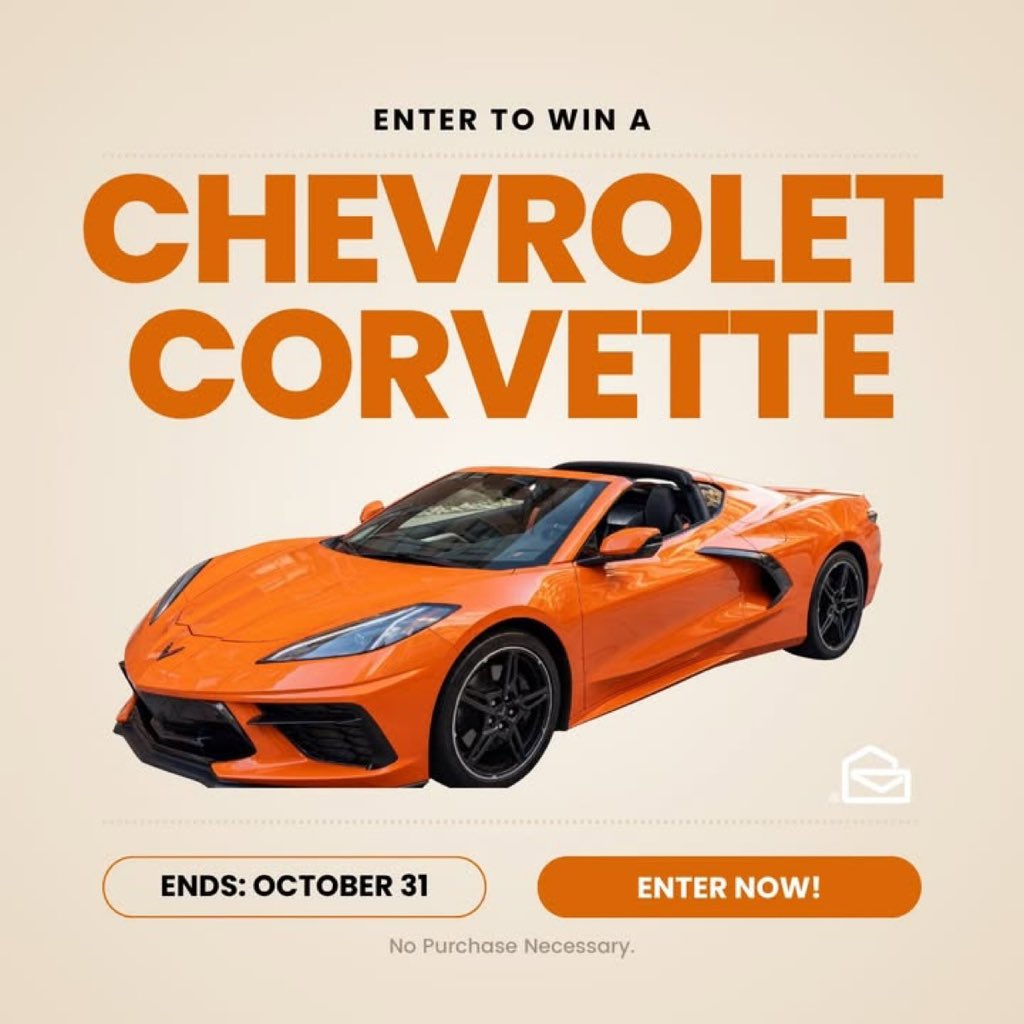 PchLam81874's tweet photo. 🚨 NEW GIVEAWAY ALERT! 🚨

Ready to put some horsepower behind your entries? 🏁

The Chevrolet Corvette Giveaway is officially LIVE! Enter now for your chance to win this head-turning ride. https://t.co/zs3g3nHHdK