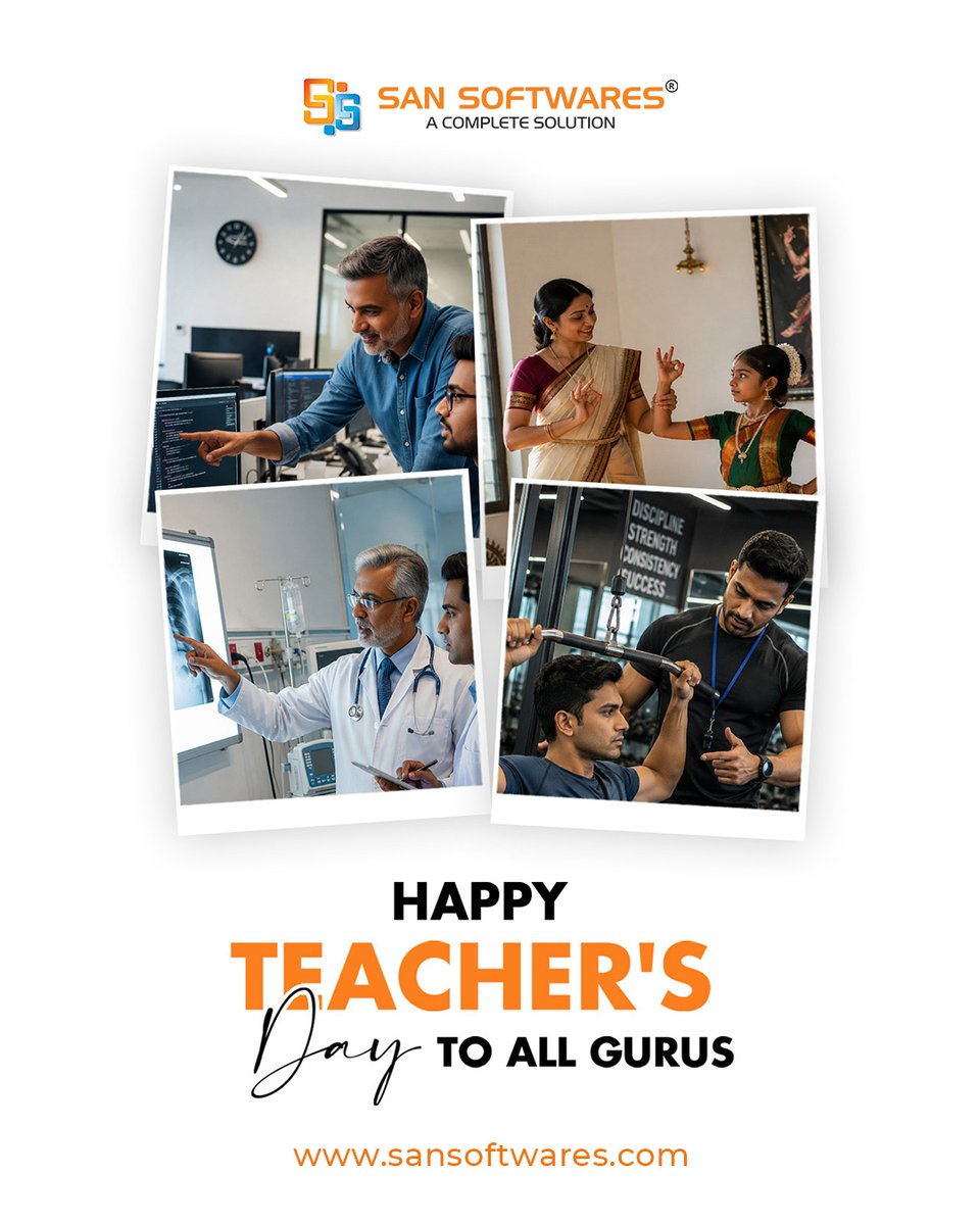 San_Softwares's tweet photo. Great teachers don’t just teach they inspire, guide, and shape the future. Happy Teacher’s Day! 🎓✨
#SANSoftwares #teachersday #HappyTeachersDay #teacherappreciationweek #grateful #MentorshipMatters #learningthrough https://t.co/jYdQZh5Jfm