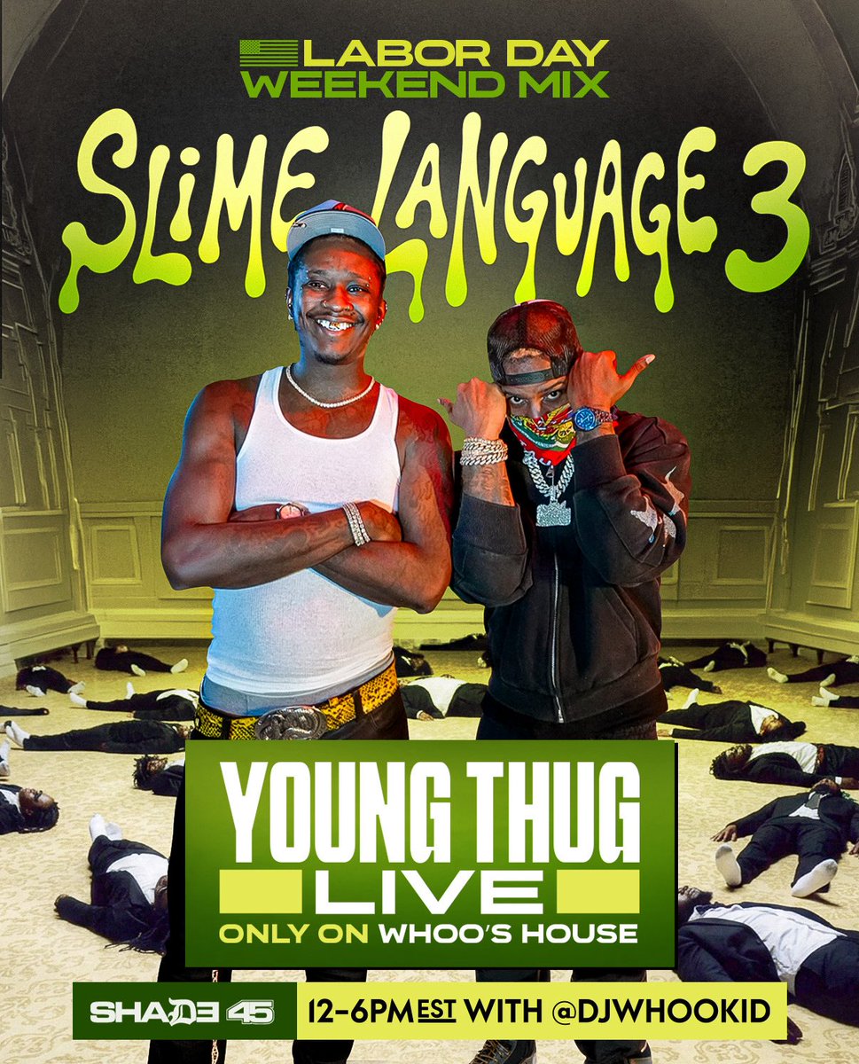 DJWhooKid's tweet photo. 🔊 @SnoopDogg and @youngthug takes over @Shade45 this Labor Day Weekend with @DJWhooKid #WhooshouseMix @deathrowrecords @DreAndSnoop https://t.co/aXlMrrEGn7