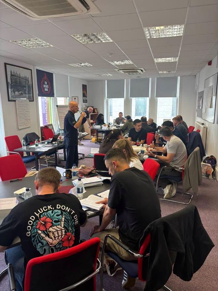 FBUScotland's tweet photo. 🔥Fantastic few days with the next crop of FBU reps on their Intro to Branch Officials course in Glasgow this week, the first course on the FBU education pathway. 
A great group of enthusiastic, engaged new reps, tutored by the legend that is Dave Smith. Inspiring stuff. 
The next IBO course is running from 21 to 23 October in Perth but it’s filling up fast 🔥🚒👇@fbunational @FbuEast @WestScotlandFBU @FBU_Scotland_EC @FBUScotNorth @AngusSproul @JohnMcKFBUEast @UnityConsults