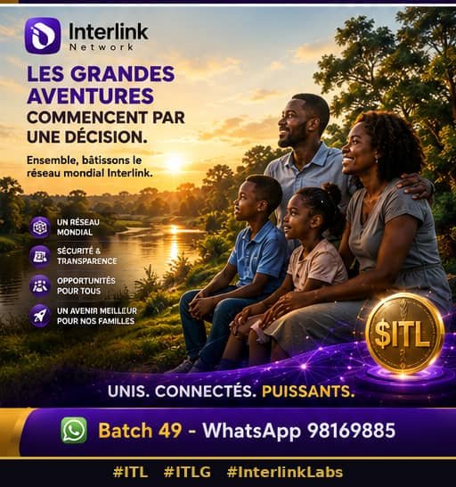 CGbalet's tweet photo. LES GRANDES AVENTURES COMMENCENT PAR UNE DÉCISION.
Ensemble, Bâtissons le réseau mondial interlink.
#Interlink #ITLG #ITL. https://t.co/uI42lqINaS