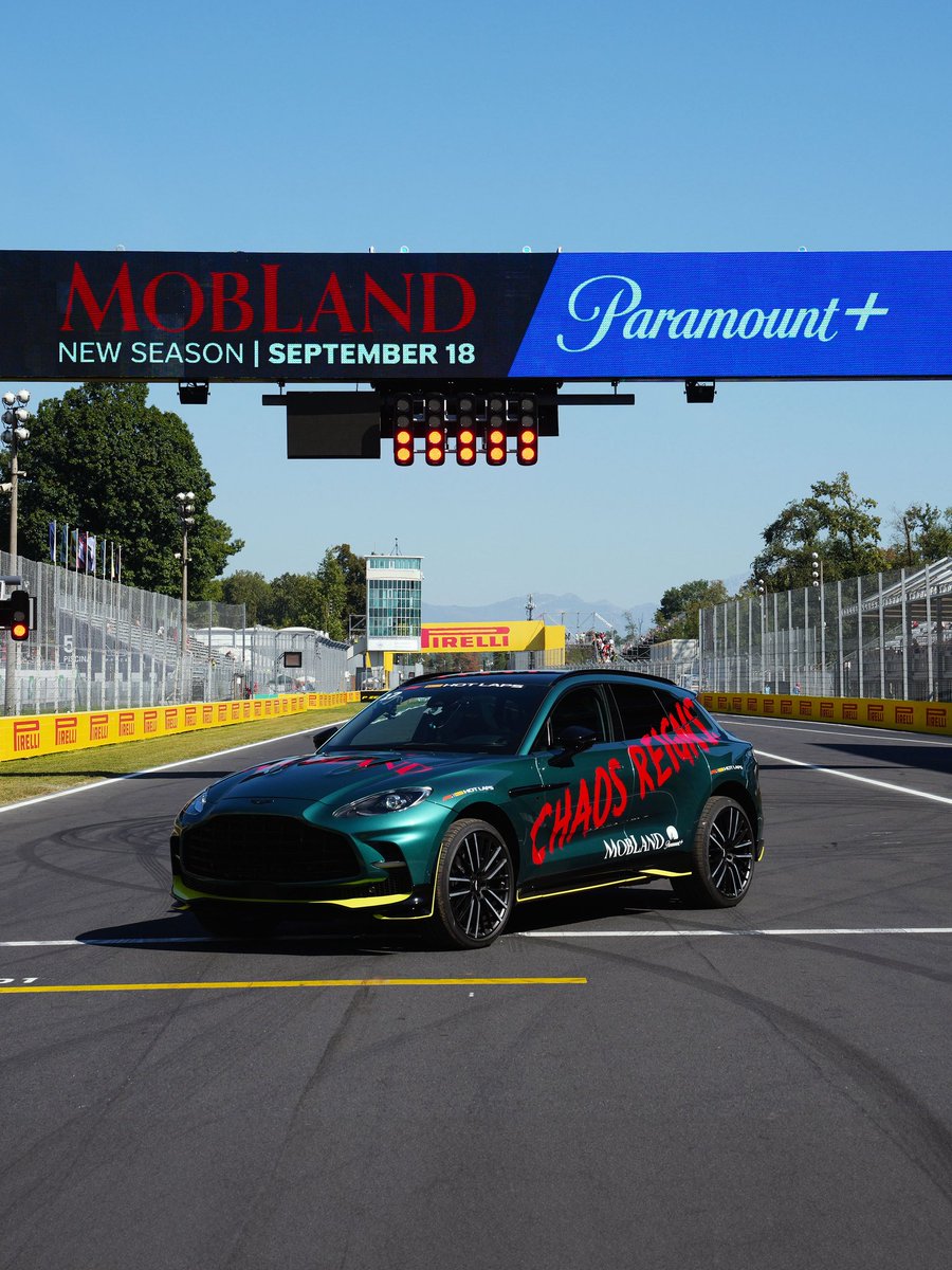 astonmartin's tweet photo. The calm before the storm.

DBX x MobLand x Italian GP.

#AstonMartin #DBX #MobLand #ParamountPlus https://t.co/nPNph6gRij
