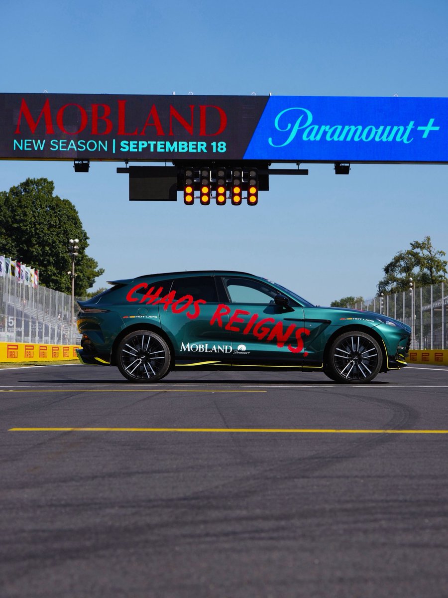 astonmartin's tweet photo. The calm before the storm.

DBX x MobLand x Italian GP.

#AstonMartin #DBX #MobLand #ParamountPlus https://t.co/nPNph6gRij