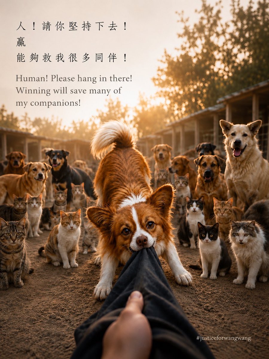 PeiLiu570497's tweet photo. Please keep going.

Your victory could save countless innocent lives.

Wang Wang can no longer speak,
but countless other lives are still waiting for us.

Keep fighting for them.
Speak for them.

#justiceforwangwang 
#WangWang #旺旺 
#AnimalProtectionLawChina https://t.co/KDC0DqPtVL