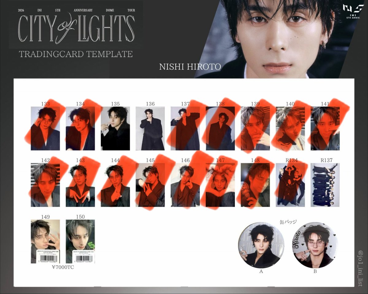 556_i_k's tweet photo. INI CITY OF LIGHTS 大丸 POPUP 交換
7000円トレカ

【求】西　135 136

【譲】 画像 ①

16日東京ドームor郵送or都内
お気軽にお声掛けください🕊️

 #INI交換 https://t.co/0uCbpehpsK