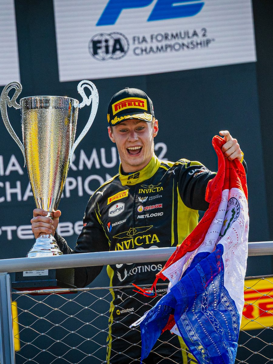 InvictaRacing's tweet photo. On the top step once again 🏆🇵🇾

#F2 #Formula2 #InvincibleInSpirit #ItalianGP https://t.co/XwjyJZmzQe
