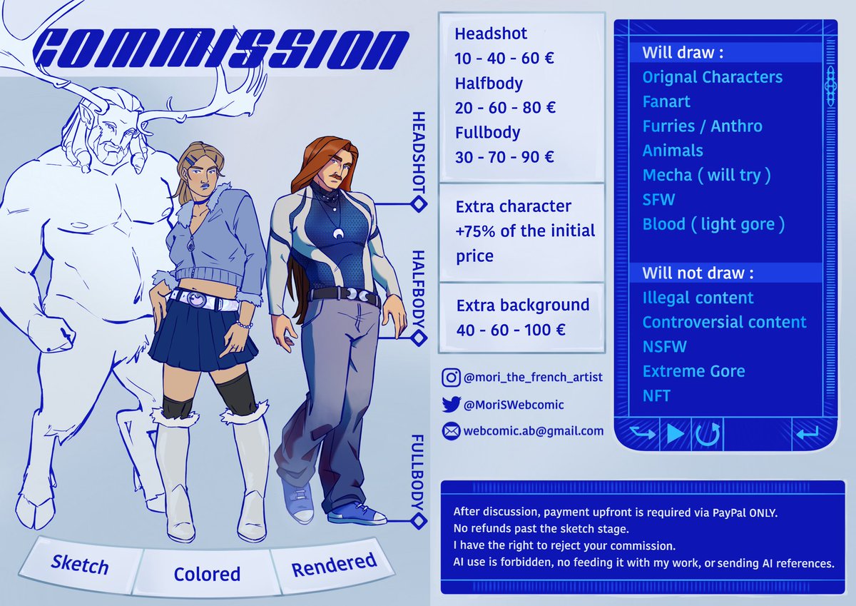 MoriSWebcomic's tweet photo. ✨ New commission sheet guys ✨ 
Don't hesitate to DM me ^^ https://t.co/zqlwmlb0Ve