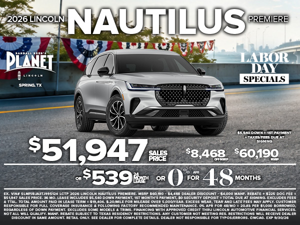 Planet_Lincoln's tweet photo. You luxe 🇺🇸 #LaborDaySale 🇺🇸savings are happening now thru Monday @ #PlanetLincoln in #Spring. Take the short drive on I-45 to find your new #Lincoln or #Certified pre-owned. Plus, we pay top $$ for your trade. Visit us on I-45 and https://t.co/YsYQh8ucIh. https://t.co/kyw0MGX10X