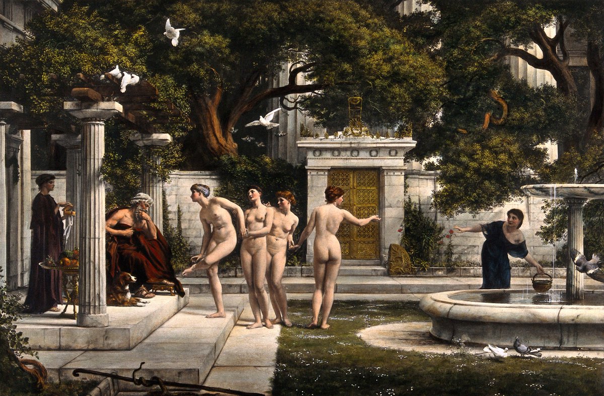 ServingArt's tweet photo. Venus visits Aesculapius to ask him to remove a thorn from her foot, (1880) — by Sir Edward Poynter. https://t.co/burIFF8D77