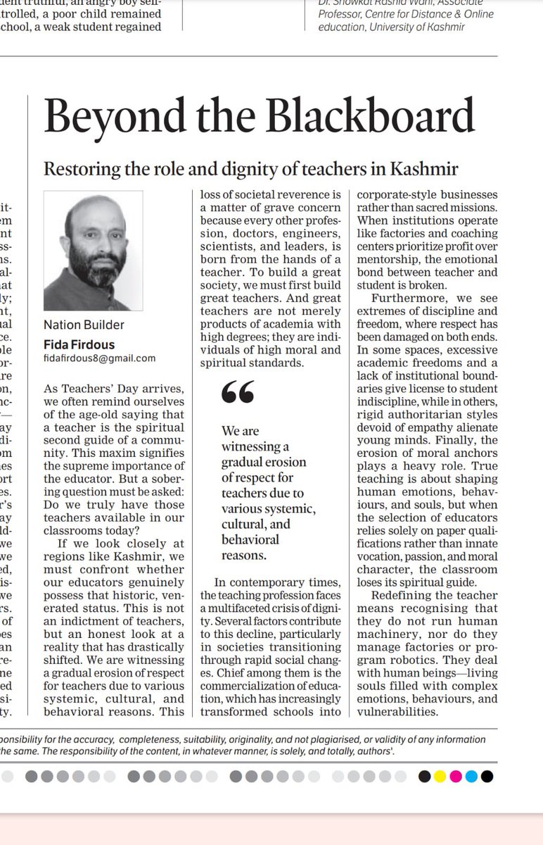 kashmir_writes9's tweet photo. Happy Teachers’ Day! 

Great teachers build great societies not just through knowledge, but by shaping minds with humanity, values, morality, and compassion.

@FIDAFIRDOUS2 @OfficeOfLGJandK @WeAreTeachers @GreaterKashmir https://t.co/Vx9hpIKkN1